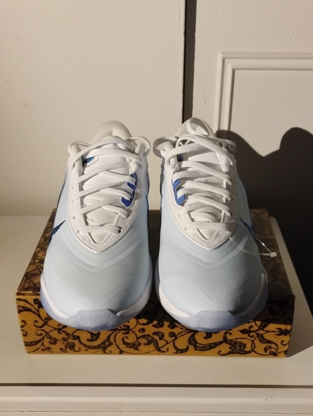 Aja Nike White Sneakers with Light Blue Accents Women's Size 8
